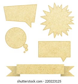 bubble talk tag recycled paper. paths inside, vector illustration