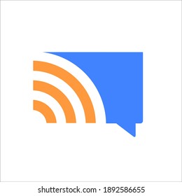 bubble talk and Wifi signal bars for message chat logo icon