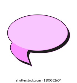Bubble for talking pink on white background, vector