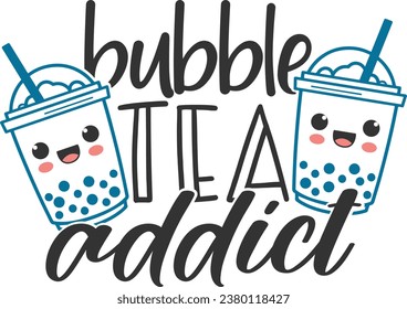 Bubble Tea Addict - Bubble Tea Illustration