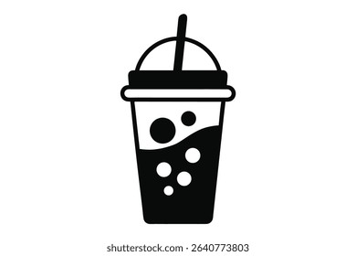 bubble tea black clip art 