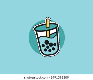 Bubble Tea Blue icon design