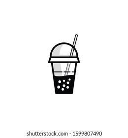 Bubble tea boba cup design illustration Pearl milk tea , drinks, coffees and soft drinks