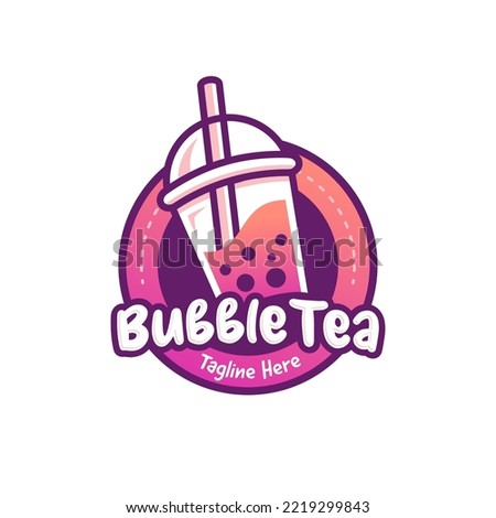 Bubble Tea Boba, fresh drink juice fruit modern Illustration