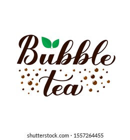 Bubble Tea calligraphy hand lettering isolated on white background.  Easy to edit vector template for logo design, banner, typography poster, flyer, sticker, drink menu for bar, cafe, restaurant, etc.