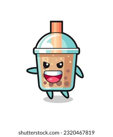 bubble tea cartoon with very excited pose , cute style design for t shirt, sticker, logo element