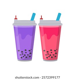 Bubble Tea, China Symbols Vector Illustration