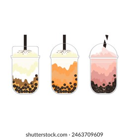 The bubble tea or coffee drink menu is isolated in the background.