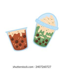 bubble tea or coffee drinks illustration