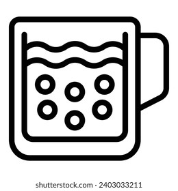 Bubble tea container icon outline vector. Tapioca pearls tea. Milky tea smoothie