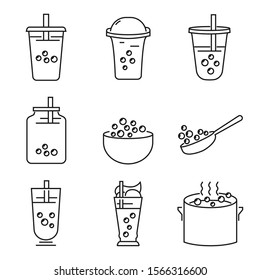 Bubble tea cup design collection, Pearl milk tea, Taiwan milk tea,Yummy drinks, coffees and soft drinks with doodle style  Icon set. - Vector