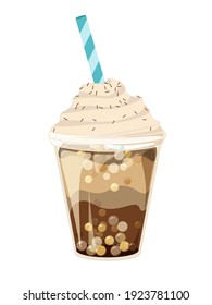 Bubble tea cup design. Full glasses and splashing liquid.