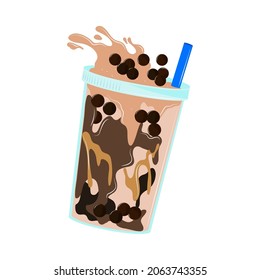 bubble tea cup icon isolated