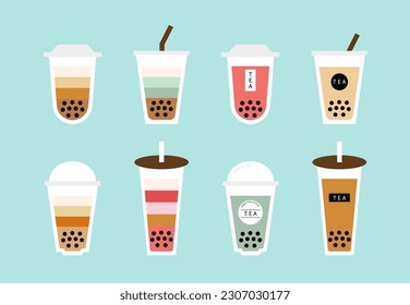 bubble tea cup object design for cafe shop