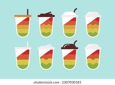 bubble tea cup object design for cafe shop