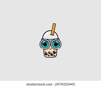 bubble tea cute icon design