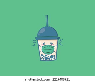Bubble Tea Cute Sick icon design