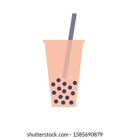 bubble tea flat icon, vector illustration