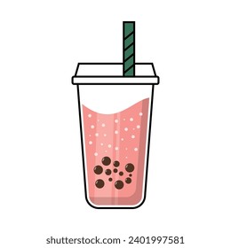 bubble tea flat vector illustration on white background