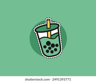 Bubble Tea Diseño de iconos verdes