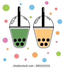 Bubble tea, green tea, very delicious.