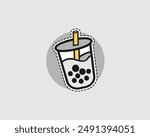 Bubble Tea Grey icon design