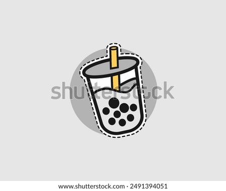 Bubble Tea Grey icon design
