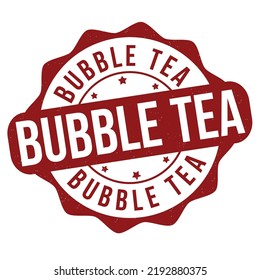 Sello de goma de grunge de té burbuja sobre fondo blanco, ilustración vectorial