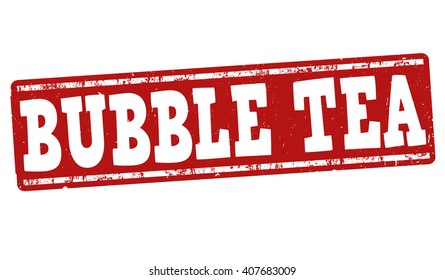 Bubble tea grunge rubber stamp on white background, vector illustration