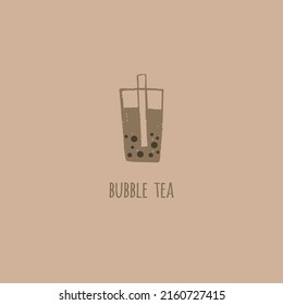 Bubble tea. Hand drawn doodle. Vector