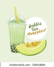 bubble tea Honeydew vector