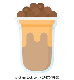 Bubble tea icon, Beverage flat style vector illustration