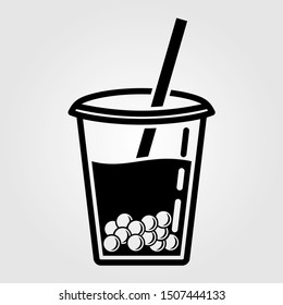 Bubble tea icon isolated on white background. Vector illustration