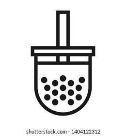 Bubble tea icon. Simple design. Line vector. Isolate on white background.