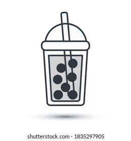 Bubble tea icon. Street food icon, mono vector symbols. Eps10 vector illustration.