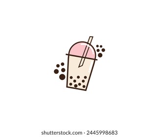 Bubble Tea Icon Vector Design