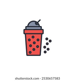 bubble tea icon. vector.Editable stroke.linear style sign for use web design,logo.Symbol illustration.
