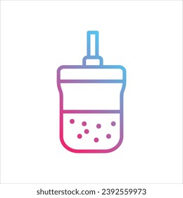 bubble tea  icon with white background vector