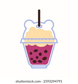 Bubble tea illustration on white background