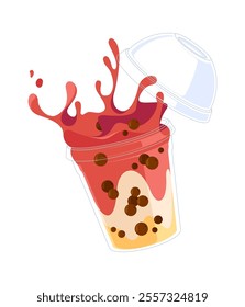 Bubble tea juice cocktail vector illustration