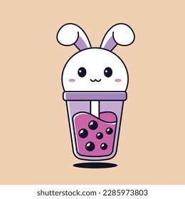 Bubble Tea Kawaii Anime Boba Milk Rabbit