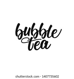 Bubble tea lettering design. Vector illustration.