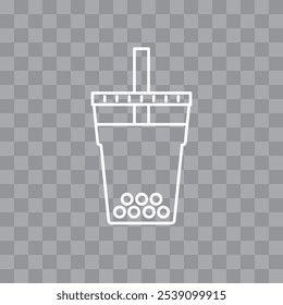 Bubble tea line icon. Boba tea with tapioca pearls. Asian Taiwanese drink. Vector illustration. 