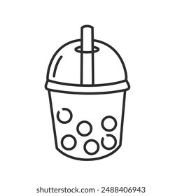 Bubble tea line icon design