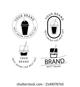 Boba Milk Shake Cute Ikonen für die Marke Bubble Tee