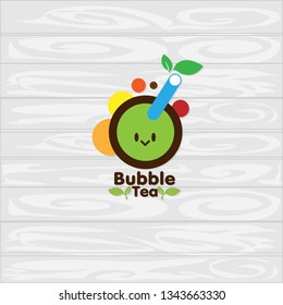 bubble tea logo icon graphic template