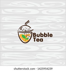 bubble tea logo icon graphic template