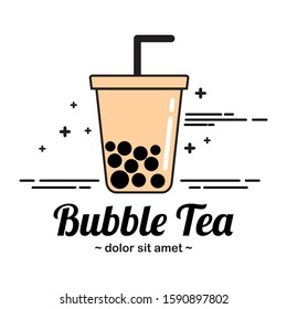 bubble tea logo icon graphic template