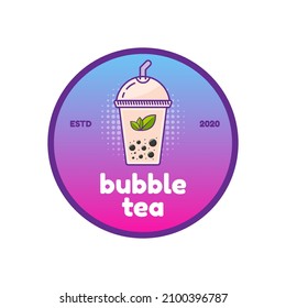 Bubble Tea logo inspiration. Boba Drink Concept