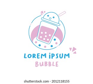 bubble tea logo for people who like bubble tea and who want a logo for their bubble tea business